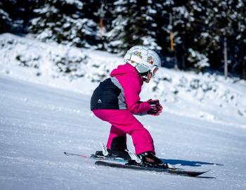 child skiing